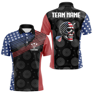 Personalized US Flag Skull Custom Patriotic Dart, Dart Team NYN0013