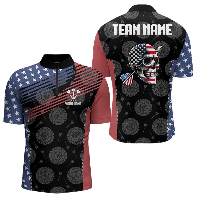 Personalized US Flag Skull Custom Patriotic Dart, Dart Team NYN0013