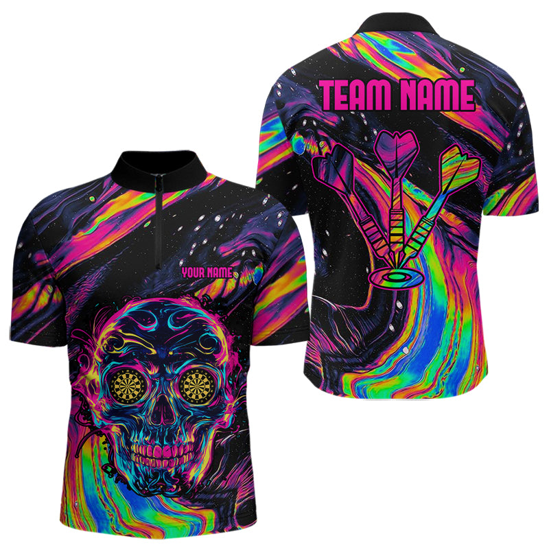 Colorful Psychedelic Skull Custom Dart, Dart Team NYN0020