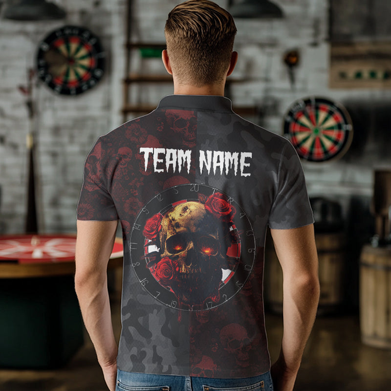 Red Rose Skulls And Dartboard Style Dart, Custom Dart NYN0028