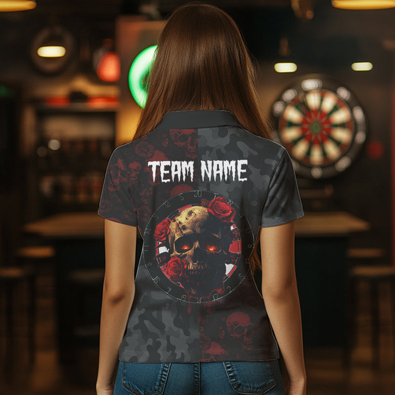 Red Rose Skulls And Dartboard Style Dart, Custom Dart NYN0028