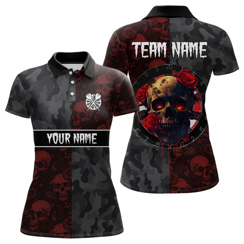 Red Rose Skulls And Dartboard Style Dart, Custom Dart NYN0028