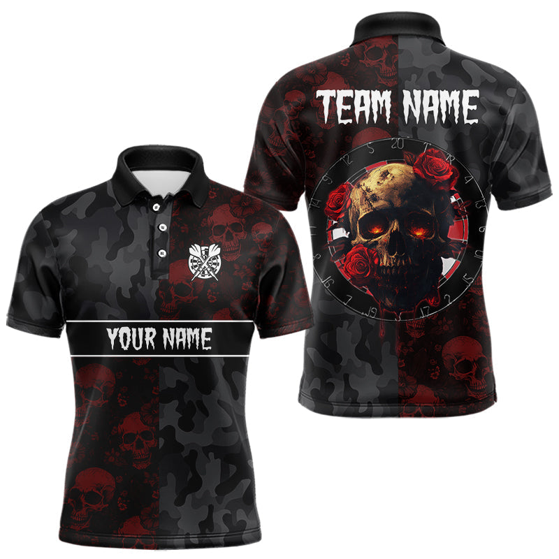 Red Rose Skulls And Dartboard Style Dart, Custom Dart NYN0028