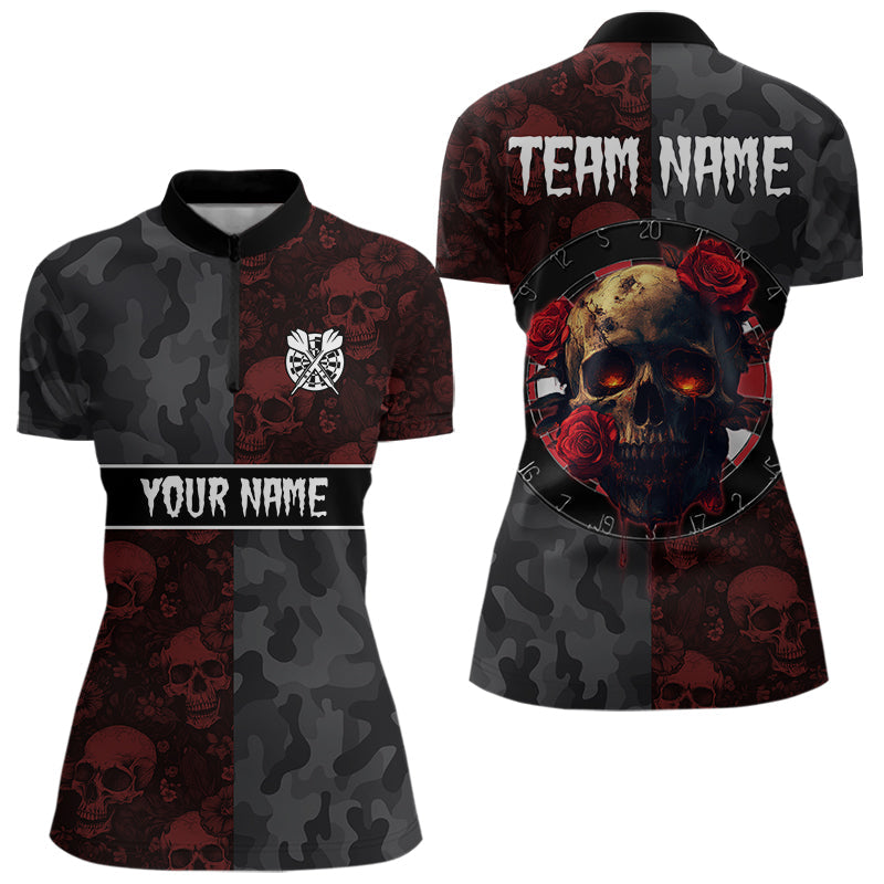 Red Rose Skulls And Dartboard Style Dart, Custom Dart NYN0028