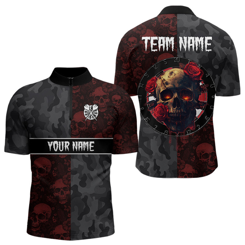 Red Rose Skulls And Dartboard Style Dart, Custom Dart NYN0028
