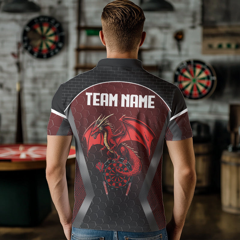 Custom Hexagon Pattern With Dragon In Red Dart, Dart Team NYN0031