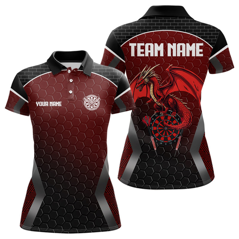 Custom Hexagon Pattern With Dragon In Red Dart, Dart Team NYN0031