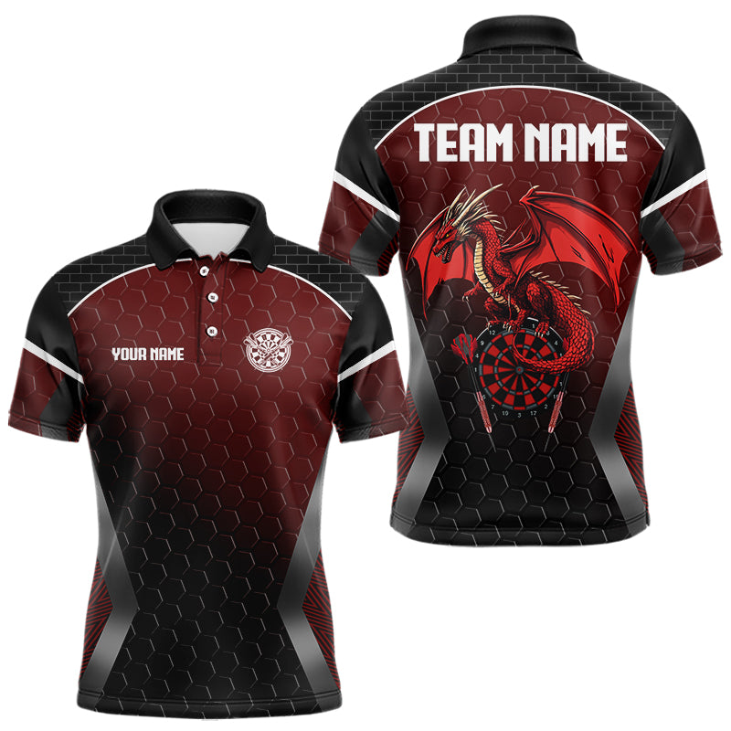 Custom Hexagon Pattern With Dragon In Red Dart, Dart Team NYN0031