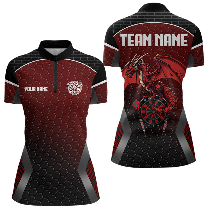 Custom Hexagon Pattern With Dragon In Red Dart, Dart Team NYN0031