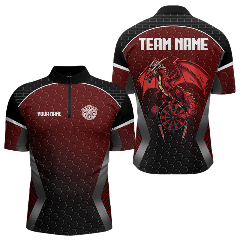 Custom Hexagon Pattern With Dragon In Red Dart, Dart Team NYN0031