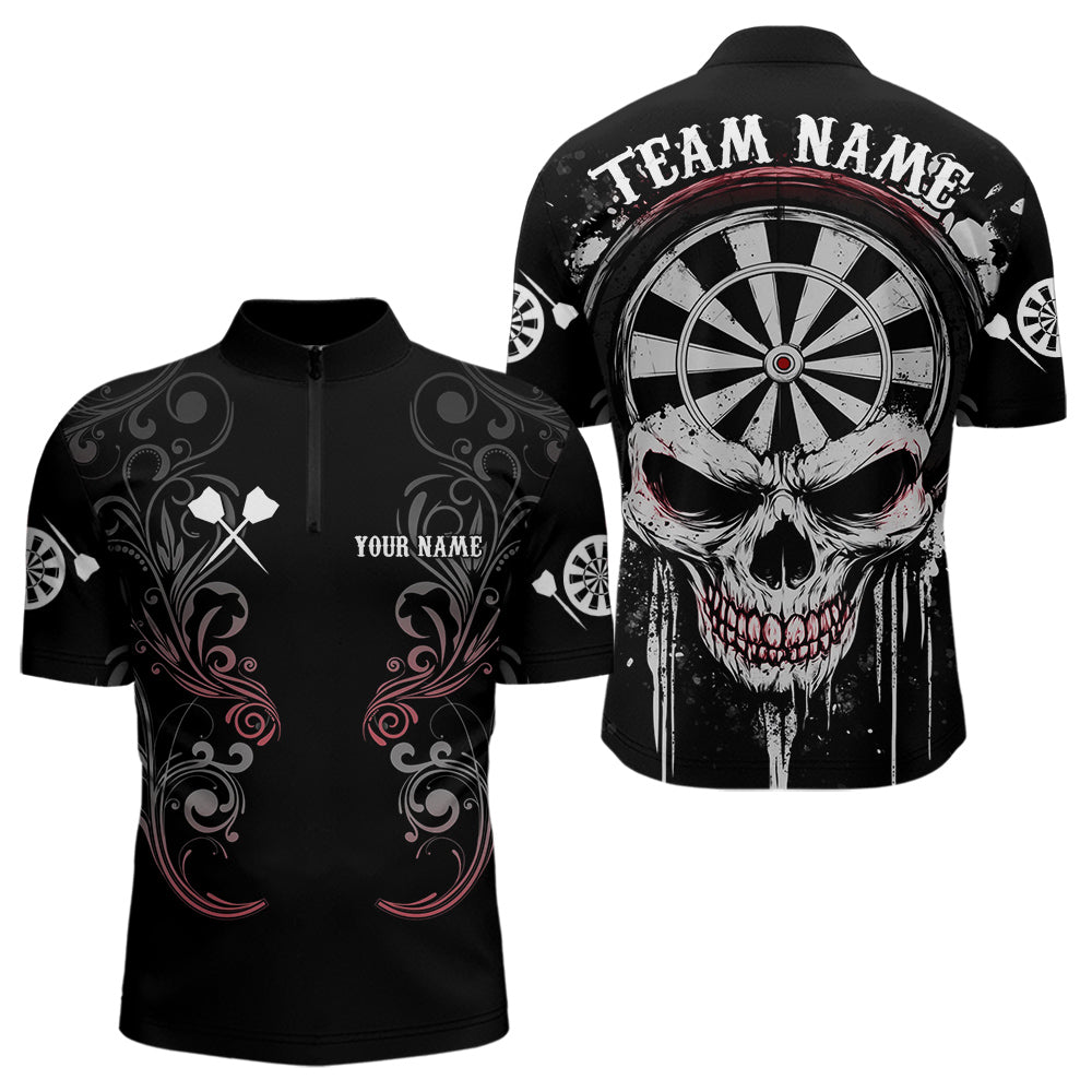 Personalized Skull Black Grunge and Darts, Dart Team NYN0005