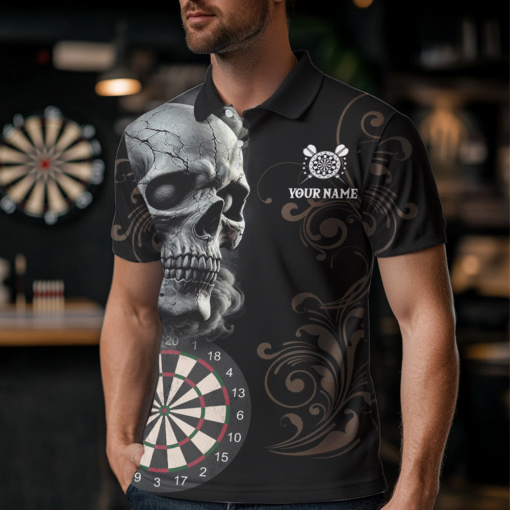 Personalized Grey Skull Dragon and Quarter-Zip Dart, Custom Dart NYN0012