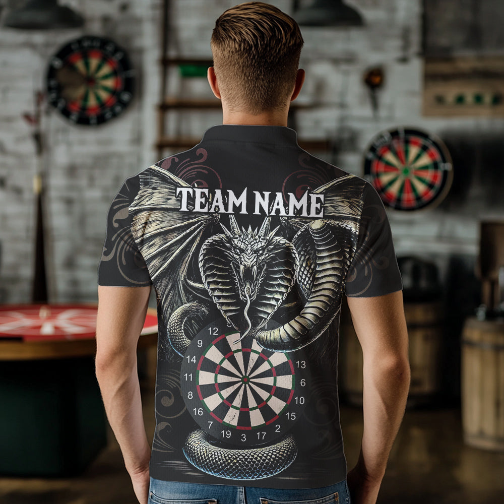 Personalized Grey Skull Dragon and Quarter-Zip Dart, Custom Dart NYN0012