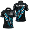 Custom White-Blue Wings Grunge Style Dart, Dart Team NYN0110