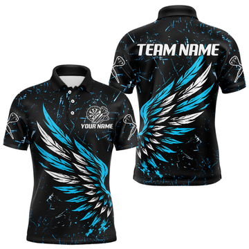 Custom White-Blue Wings Grunge Style Dart, Dart Team NYN0110