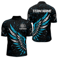 Custom White-Blue Wings Grunge Style Dart, Dart Team NYN0110