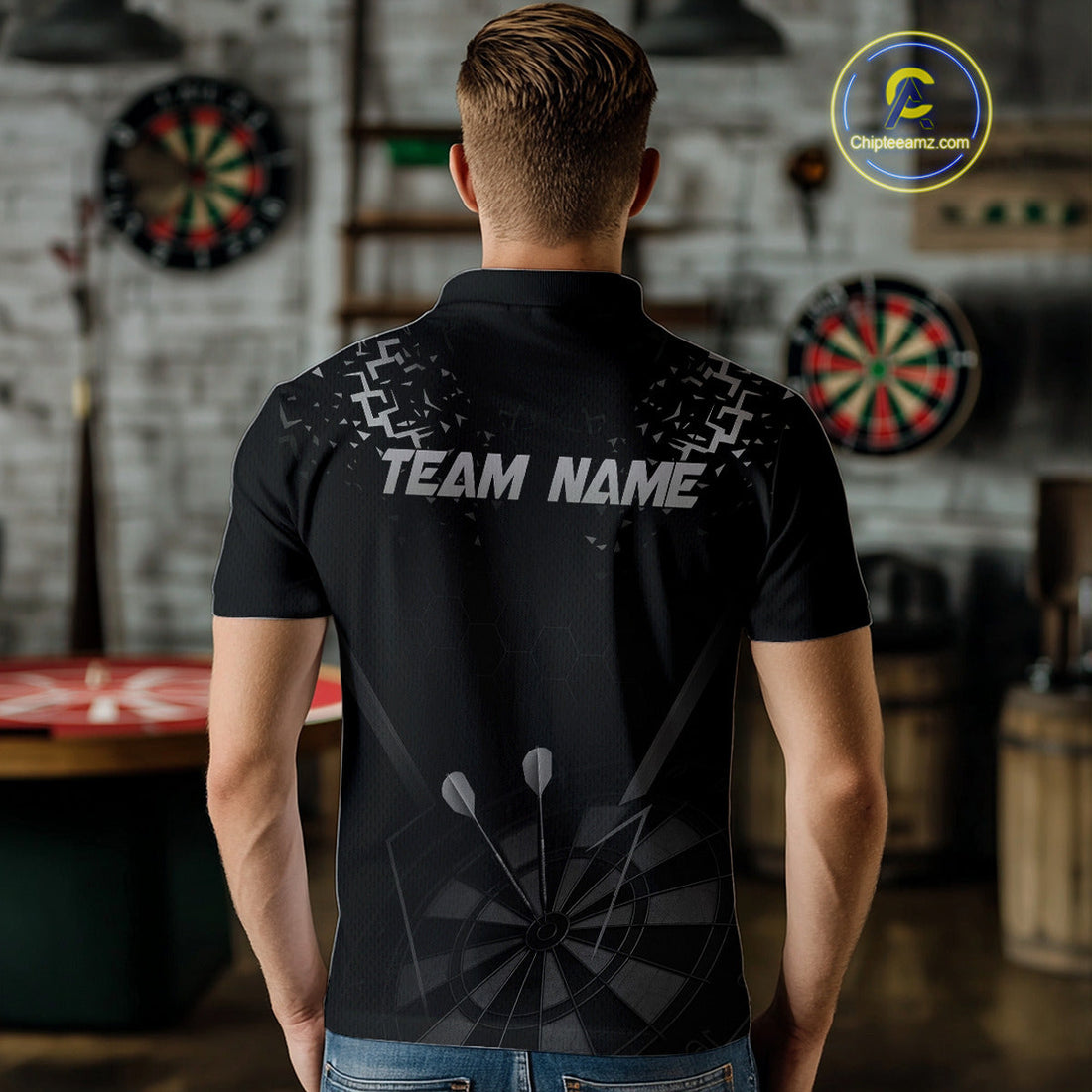 Personalized Dart With Black Dartboard And Silver Darts Arrows NYN0281