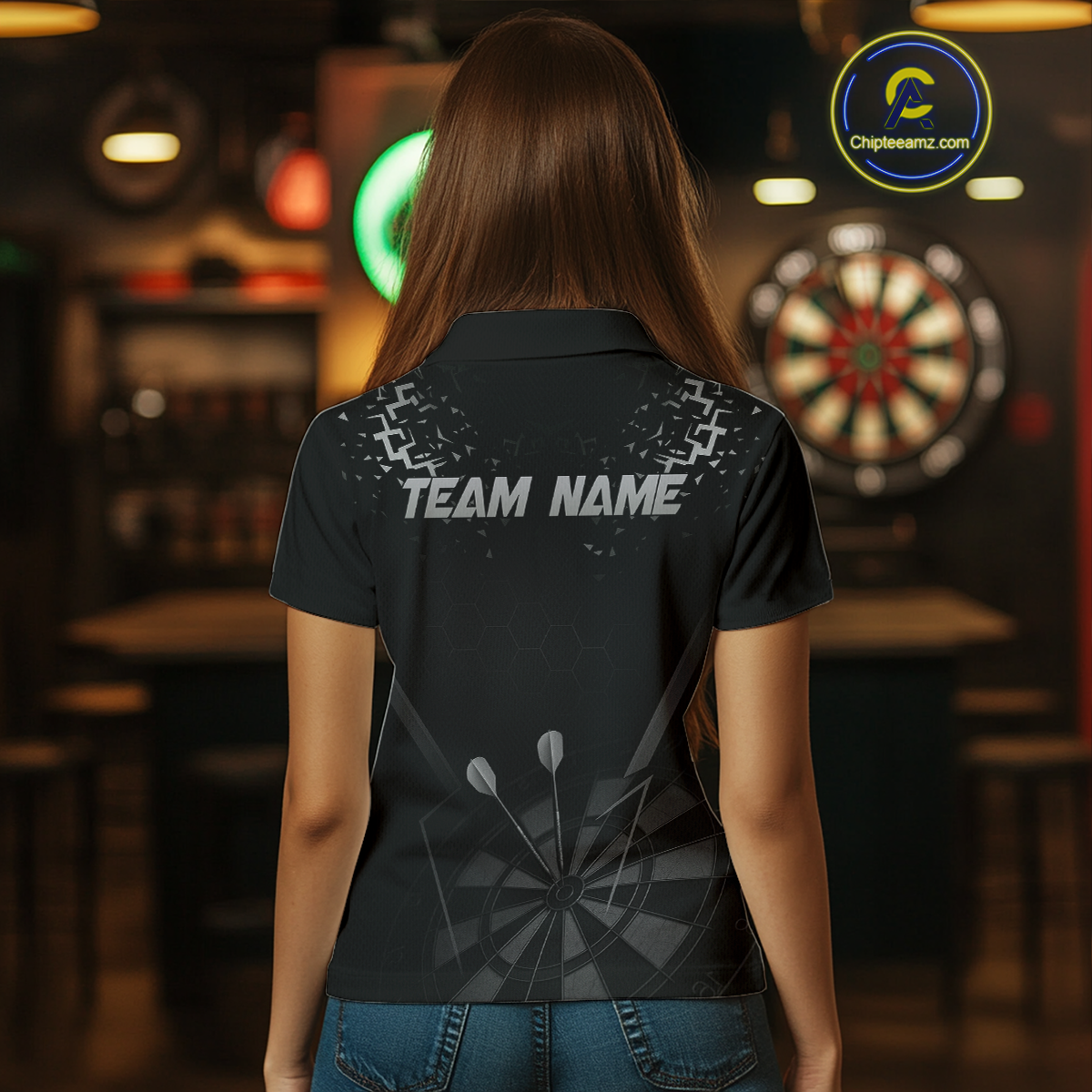 Personalized Dart With Black Dartboard And Silver Darts Arrows NYN0281