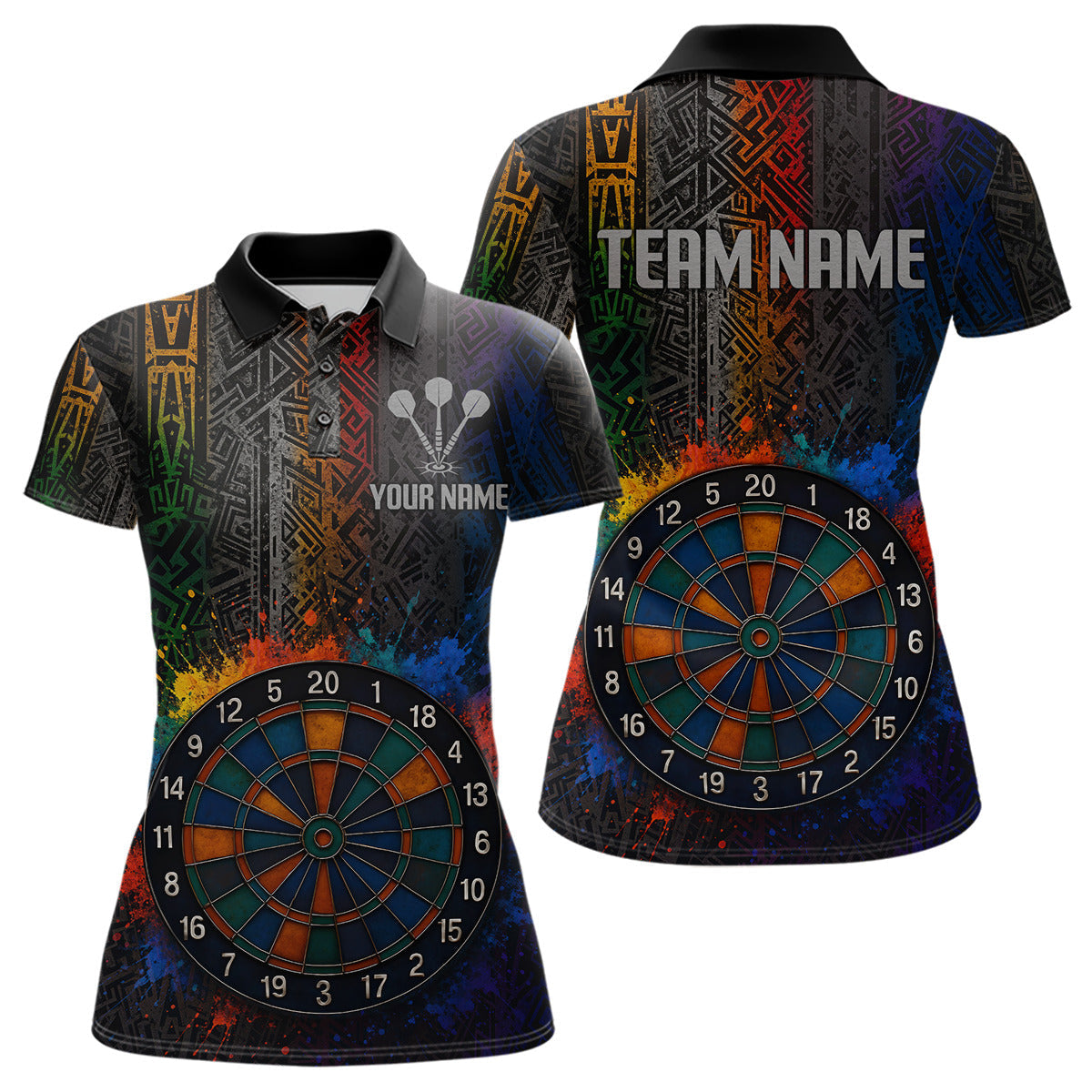 Custom Men's Darts With Splashed Art Dartboard And Multi Color Pattern NYN0292