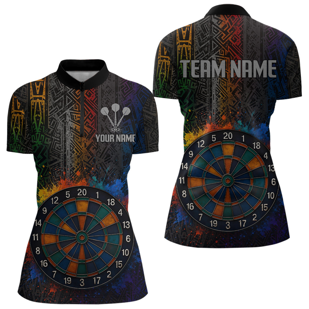 Custom Men's Darts With Splashed Art Dartboard And Multi Color Pattern NYN0292