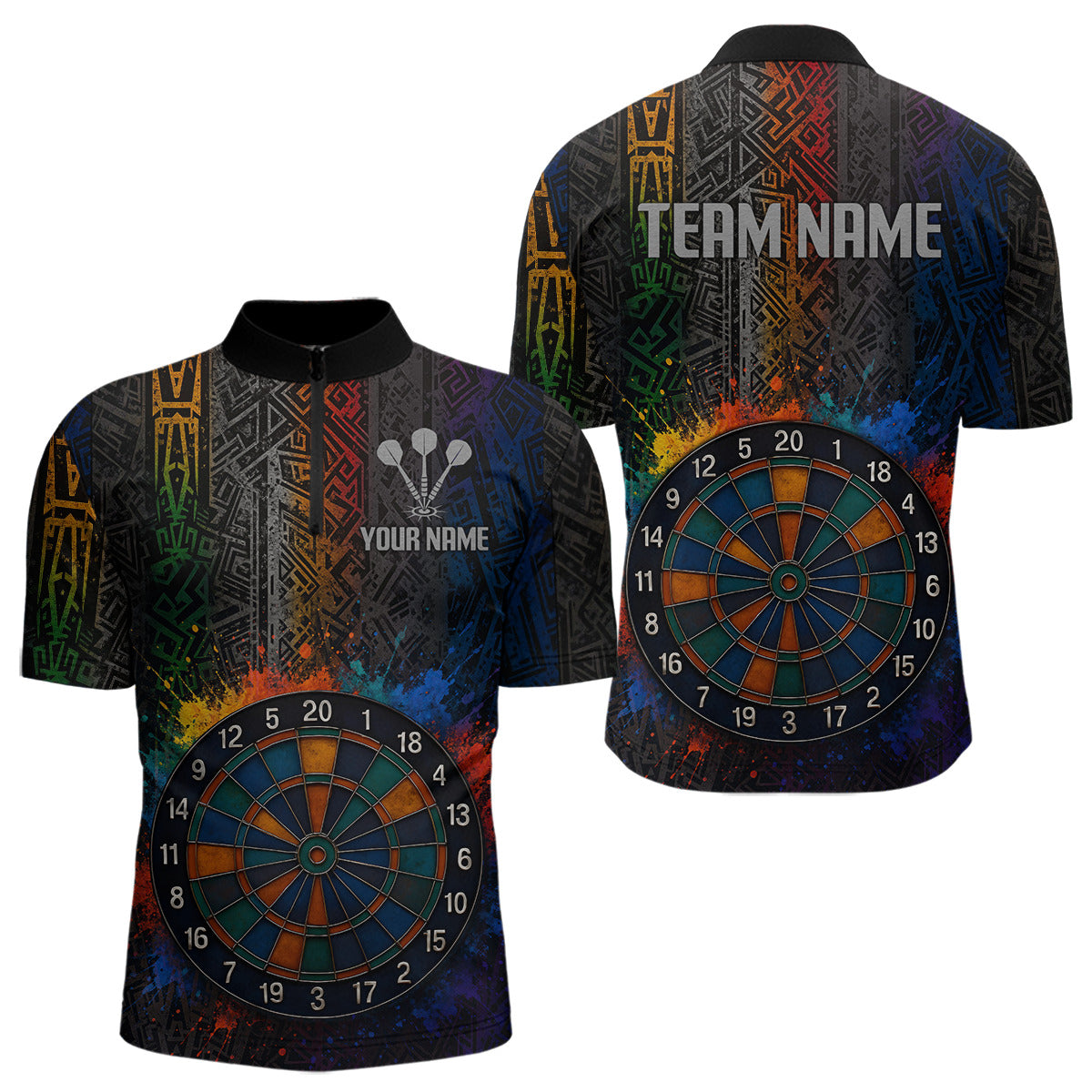Custom Men's Darts With Splashed Art Dartboard And Multi Color Pattern NYN0292