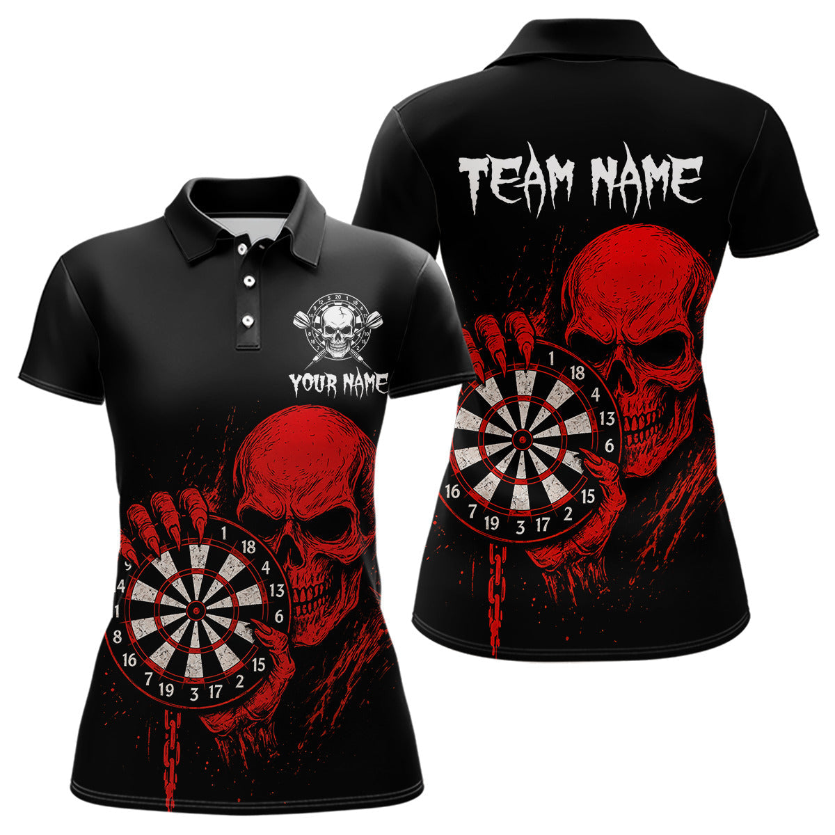 Custom Men's Darts With Blood Skull Holding Dartboard, Darts NYN0294