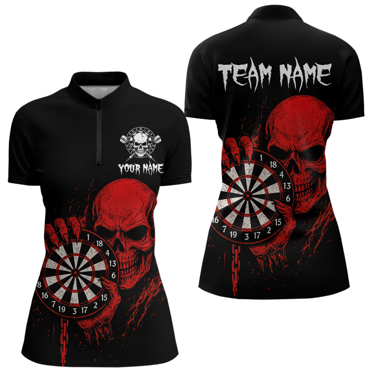 Custom Men's Darts With Blood Skull Holding Dartboard, Darts NYN0294