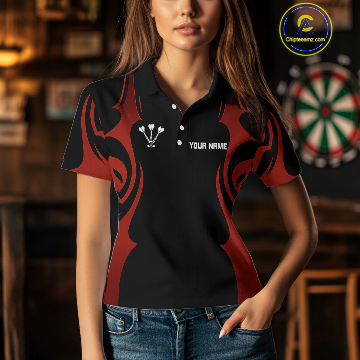 Custom Darts With Red And Darkness Dartboards, Darts Team NYN0297