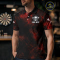 Men's Custom Darts Team - Skull and Dartboard Graphic With Grunge Red Pattern NYN0320