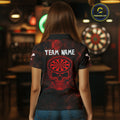 Men's Custom Darts Team - Skull and Dartboard Graphic With Grunge Red Pattern NYN0320