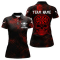 Men's Custom Darts Team - Skull and Dartboard Graphic With Grunge Red Pattern NYN0320