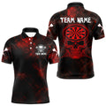 Men's Custom Darts Team - Skull and Dartboard Graphic With Grunge Red Pattern NYN0320