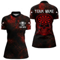 Men's Custom Darts Team - Skull and Dartboard Graphic With Grunge Red Pattern NYN0320