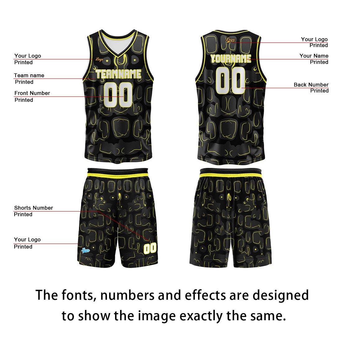 Custom Lemon Yellow Basketball Jersey Uniform Suit Printed Your Logo Name Number