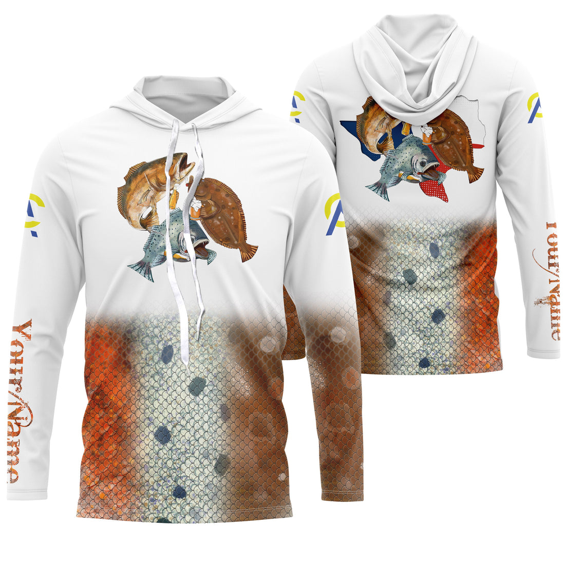 Texas Slam fishing drink beer with ChipteeAmz's art custom name UV protection UPF +30 AT002