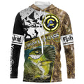 Largemouth Bass fishing camo custom name with funny Bass angry ChipteeAmz's art UV protection AT017
