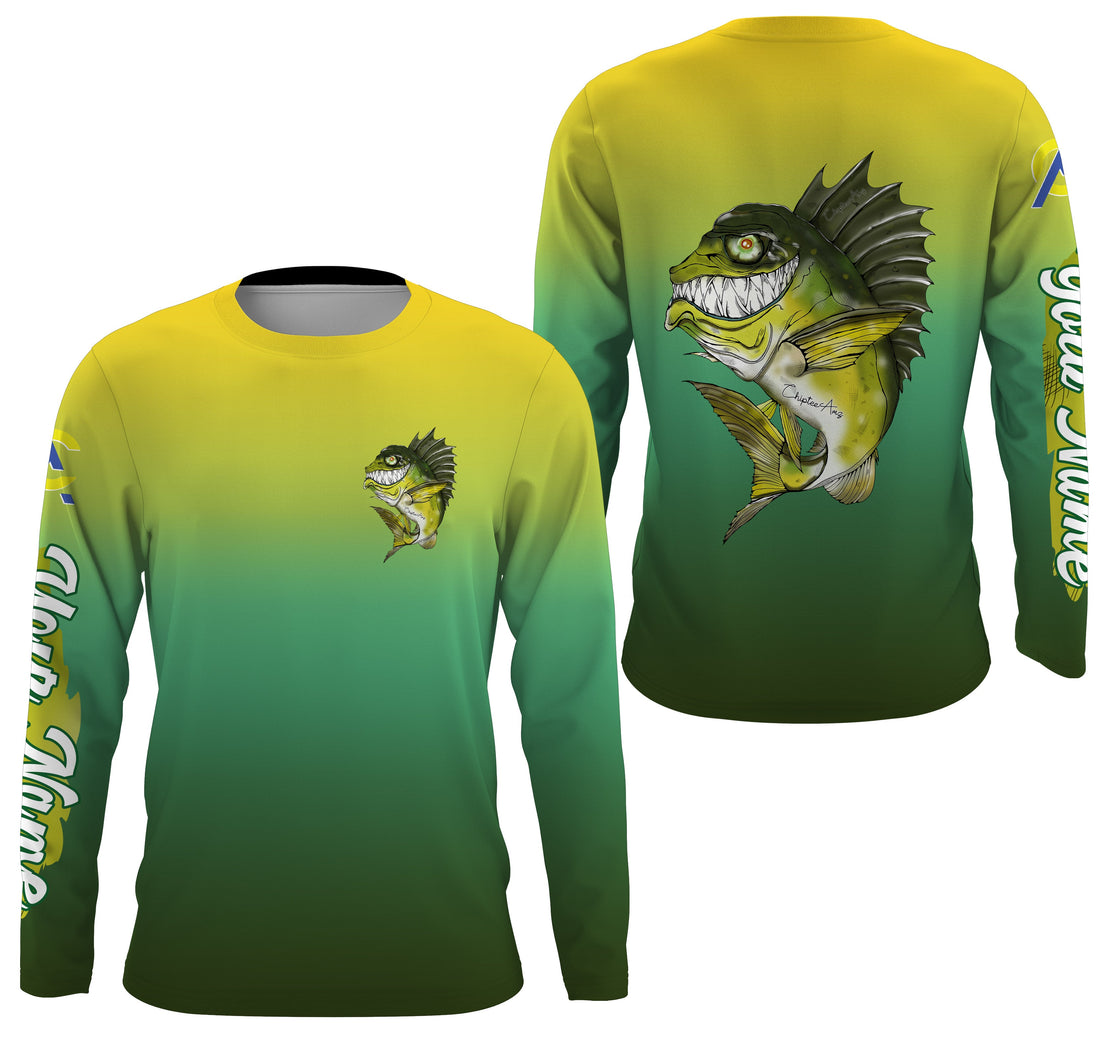 Largemouth Bass fishing custom name with angry bass ChipteeAmz's art UV protection AT001