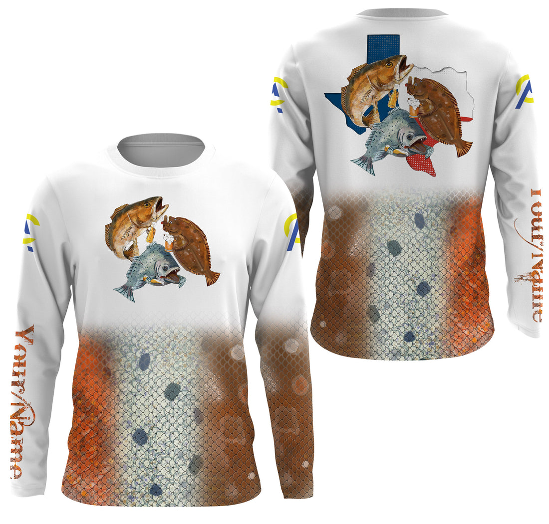 Texas Slam fishing drink beer with ChipteeAmz's art custom name UV protection UPF +30 AT002