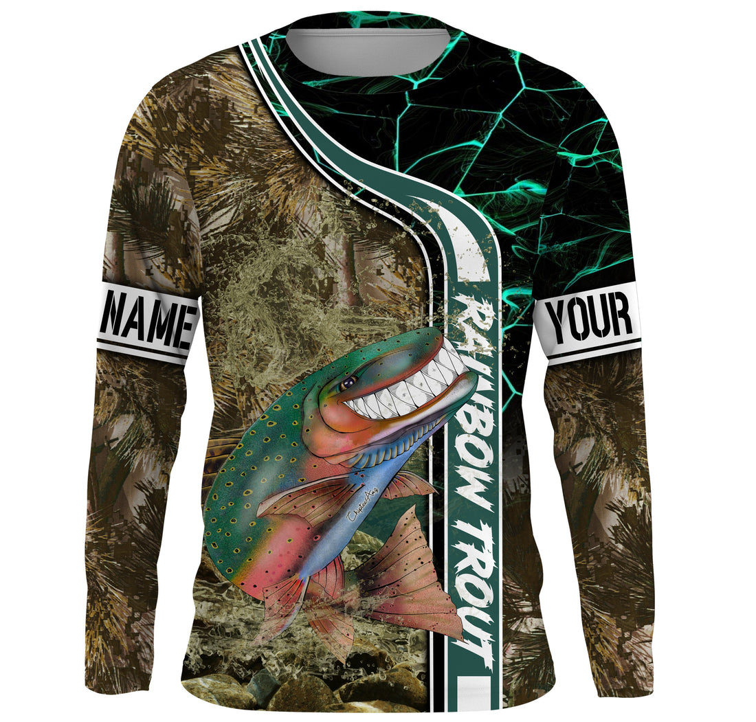 Rainbow trout fishing custom name with ChipteeAmz's art UV protection AT022