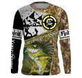 Largemouth Bass fishing camo custom name with funny Bass angry ChipteeAmz's art UV protection AT017