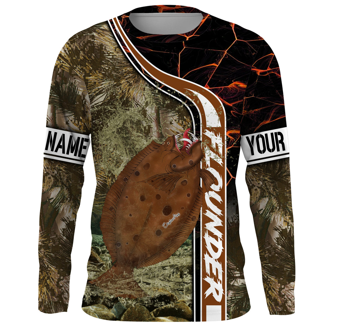 Flounder fishing custom name with ChipteeAmz's art UV protection AT020