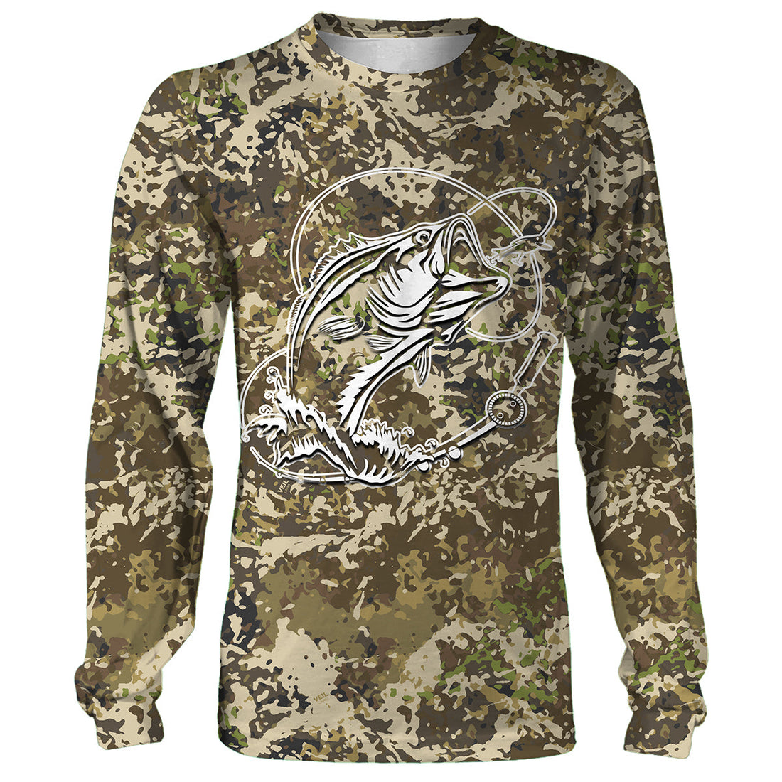 Bass fishing camo all over print personalized gift TATS66
