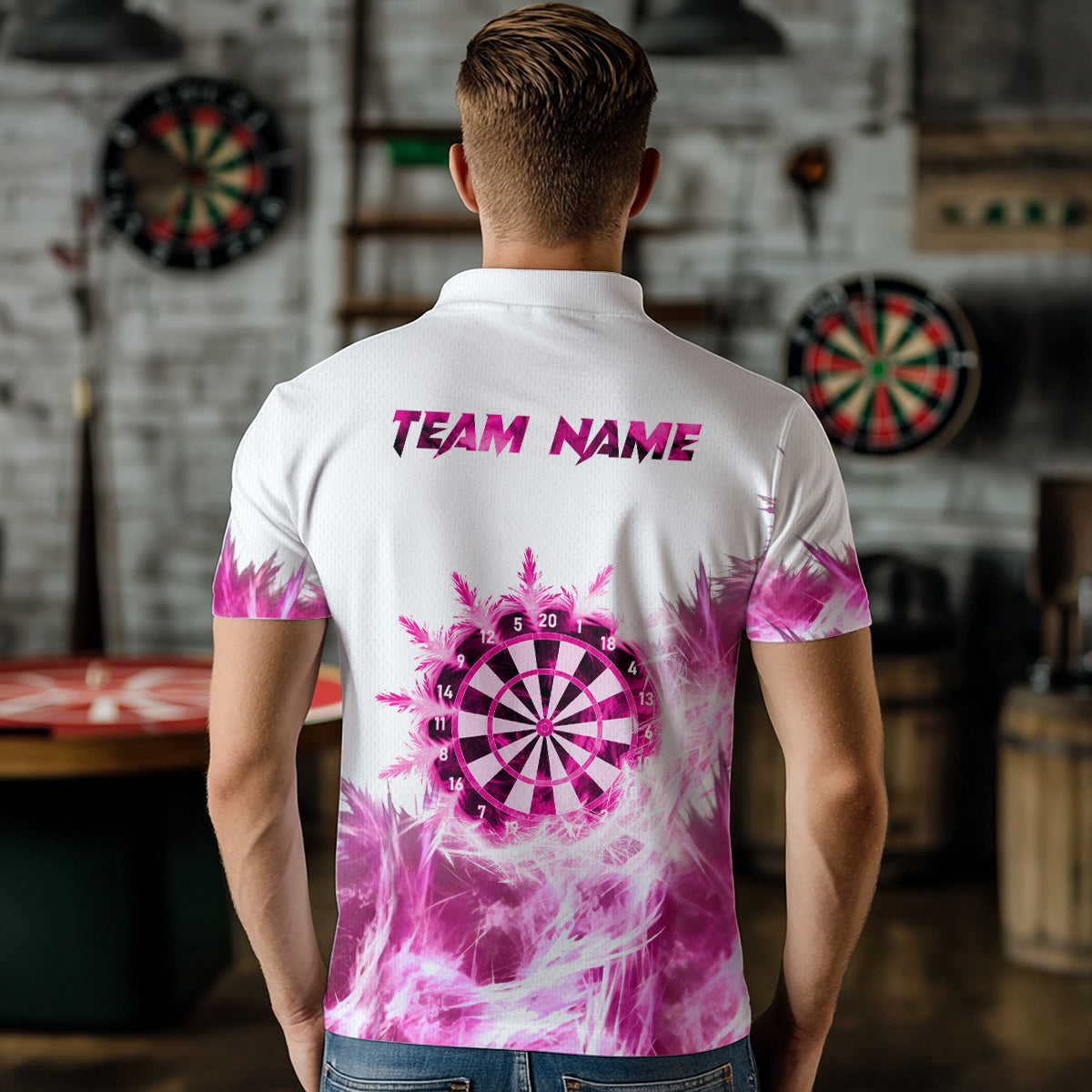 Pink Icy Light White Darts and Custom Dart Team Darts