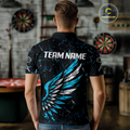 Custom White-Blue Wings Grunge Style Dart, Dart Team NYN0110
