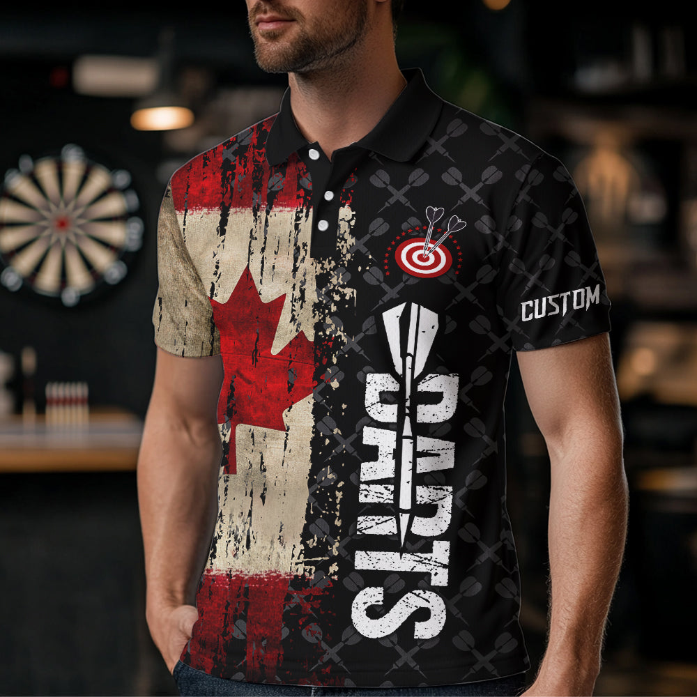 Grunge Vintage Canada Flag Custom Retro Dart, Pride Team Patriotic Dart