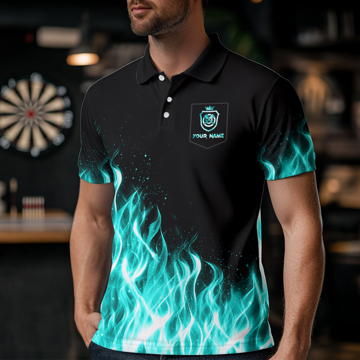 Turquoise Fire Flame Dart Custom Dart Team