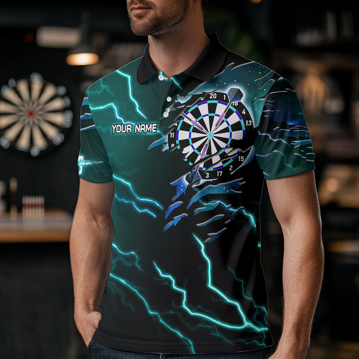 Personalized Thunder Lightning Eagle Turquoise Darts and Dart