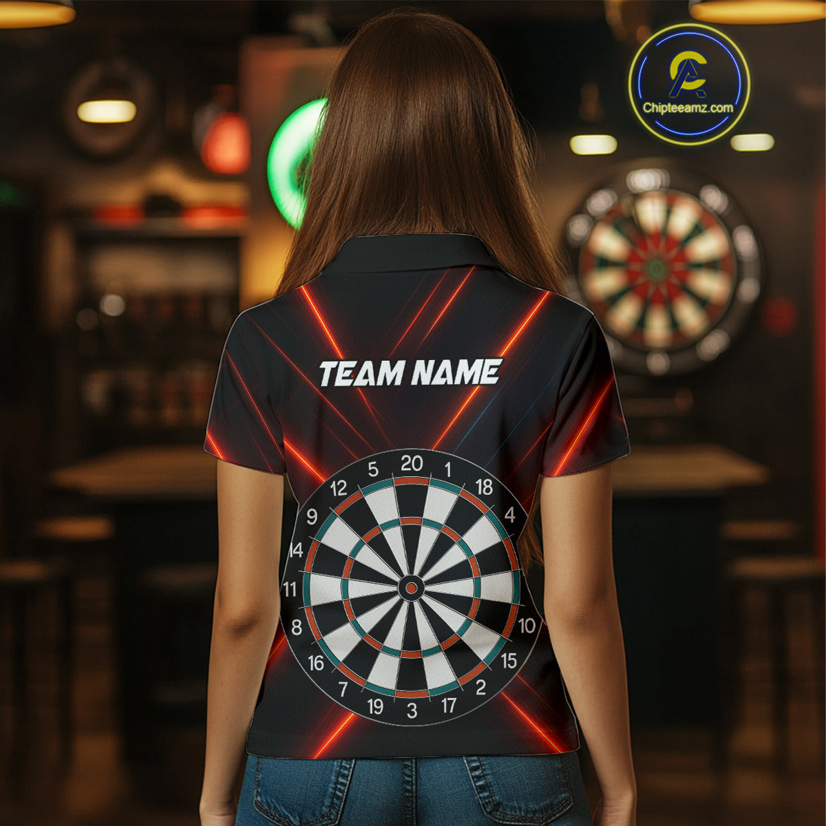 Personalized Darts With Red Laser Streaks And Dual Dartboards NYN0268