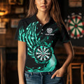 Turquoise Fire Flame Dartboard Darts and Custom Dart Dart