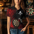 Custom Dart - 3D Dartboard With Red Geometric Shards, Dart Team NYN0248